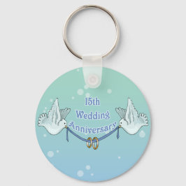 15e bruiloft Jubileum Gifts Sleutelhanger