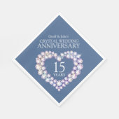 15e Bruiloft Jubileum hart kristal custom Servet (Hoek)