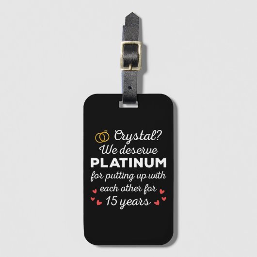15e bruiloft Jubileum I - Crystal Funny Couple Bagagelabel (Voorkant (verticaal))