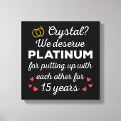 15e bruiloft Jubileum I - Crystal Funny Couple Canvas Afdruk (Voorkant)