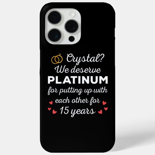 15e bruiloft Jubileum I - Crystal Funny Couple Case-Mate iPhone Case (Achterkant)