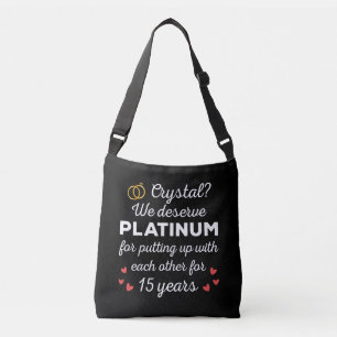 15e bruiloft Jubileum I - Crystal Funny Couple Crossbody Tas