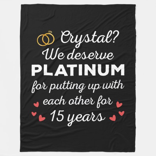 15e bruiloft Jubileum I - Crystal Funny Couple Fleece Deken (Voorkant)