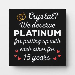 15e bruiloft Jubileum I - Crystal Funny Couple Fotoplaat