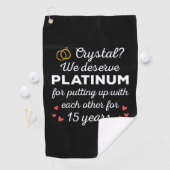 15e bruiloft Jubileum I - Crystal Funny Couple Golfhanddoek (Insitu)