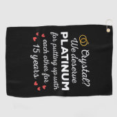 15e bruiloft Jubileum I - Crystal Funny Couple Golfhanddoek (Horizontaal)