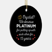 15e bruiloft Jubileum I - Crystal Funny Couple Keramisch Ornament (Rechts)