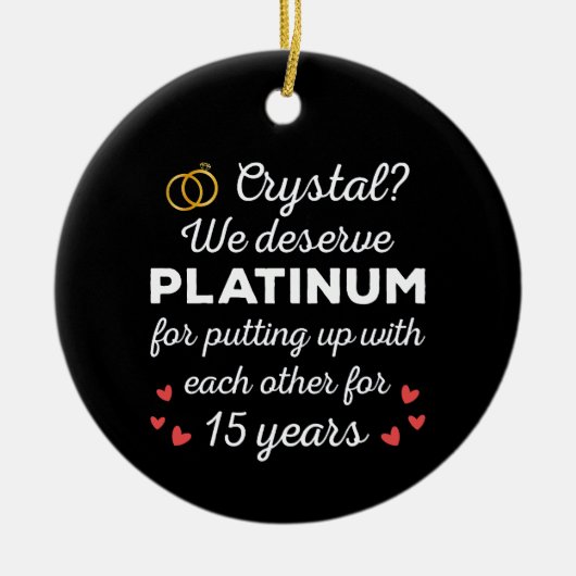 15e bruiloft Jubileum I - Crystal Funny Couple Keramisch Ornament (Voorkant)