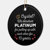 15e bruiloft Jubileum I - Crystal Funny Couple Keramisch Ornament (Links)