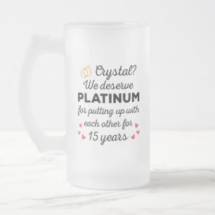 15e bruiloft Jubileum I - Crystal Funny Couple Matglas Bierpul