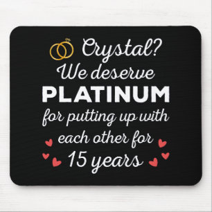 15e bruiloft Jubileum I - Crystal Funny Couple Muismat