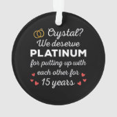 15e bruiloft Jubileum I - Crystal Funny Couple Ornament (achterkant)