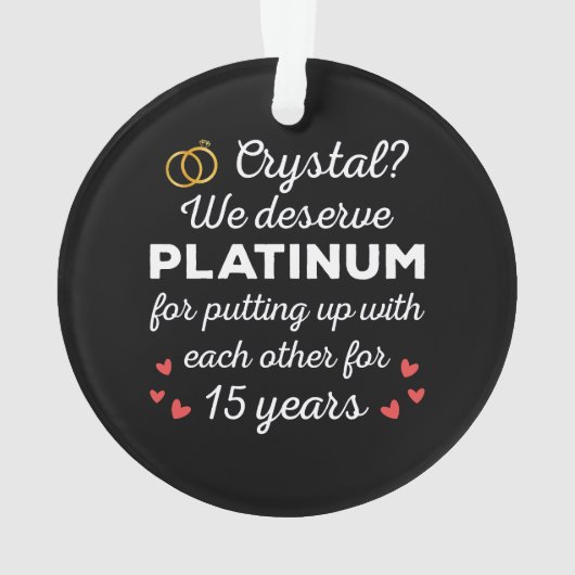 15e bruiloft Jubileum I - Crystal Funny Couple Ornament (achterkant)