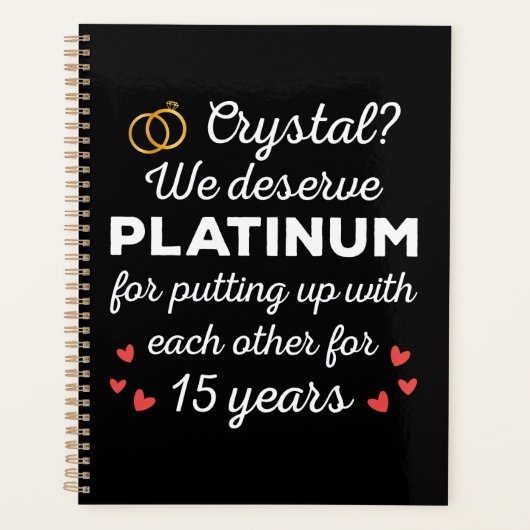15e bruiloft Jubileum I - Crystal Funny Couple Planner (Voorkant)