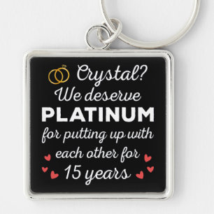 15e bruiloft Jubileum I - Crystal Funny Couple Sleutelhanger