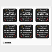 15e bruiloft Jubileum I - Crystal Funny Couple Vierkante Sticker (Vel)