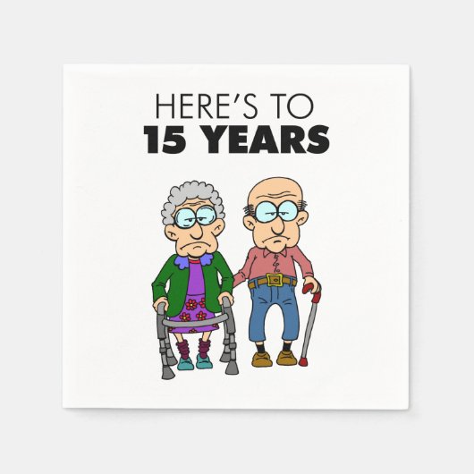 15e bruiloft Jubileum oud worden Servet (Voorkant)