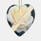 15e bruiloft Jubileum, Roos Keramisch Ornament (Links)