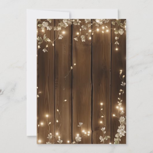 15e bruiloft Jubileum Rustieke String Lights Kaart (Achterkant)