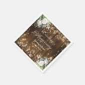 15e bruiloft Jubileum Rustieke String Lights Servet (Hoek)