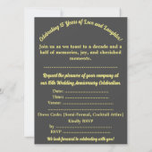 15e bruiloft Jubileum uitnodigingskaart Aankondiging (Achterkant)