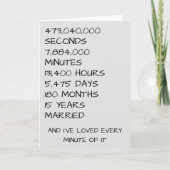 15e bruiloft Jubileum vijftien jaar Kaart (Voorkant)