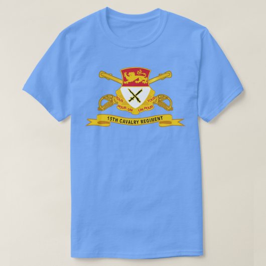 15e Cavalerie Regiment w Br Ribbon T-shirt (Design voorkant)