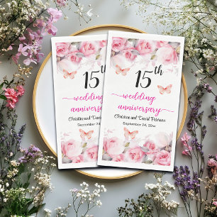 15e Crystal Wedding Jubileum Blush Rozen Servet