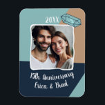 15e Crystal Wedding Jubileum Foto Keepsake Magneet<br><div class="desc">Deze op maat gemaakte magneet is de perfecte manier om uw huwelijksmijlpaal te vieren met uw favoriete gepersonaliseerde foto voor een tijdloze herinnering voor de komende jaren.</div>
