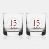 15e Crystal Wedding Jubileum Handtekening Whisky Glas (Voorkant)