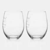 15e Crystal Wedding Jubileum Handtekening Wijnglas Zonder Voet (Links)