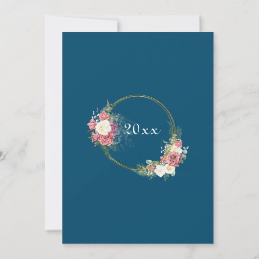 15e Crystal Wedding Jubileum Rozen Goud Lijst Kaart (Achterkant)