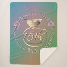 15e Crystal Wedding Jubileum Sherpa Blanket