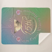 15e Crystal Wedding Jubileum Sherpa Blanket Deken (Voorkant (horizontaal))