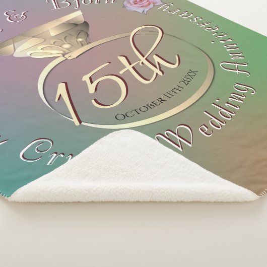15e Crystal Wedding Jubileum Sherpa Blanket Sherpa Deken (3/4)