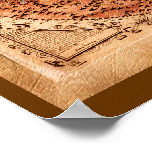 15e eeuw oude Wereldkaart art. Poster (Hoek)