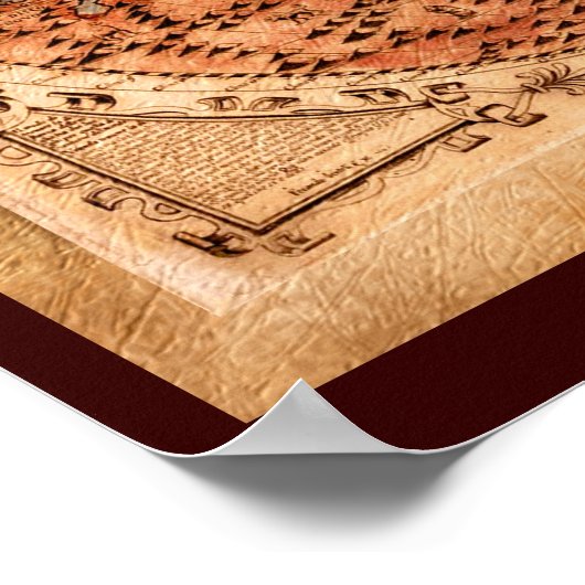 15e eeuw oude Wereldkaart art. Poster (Hoek)