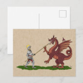 15e eeuw Saint George en de Draak Briefkaart (Voorkant / Achterkant)