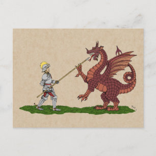15e eeuw Saint George en de Draak Briefkaart
