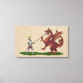 15e eeuw Saint George en de Draak Canvas Afdruk