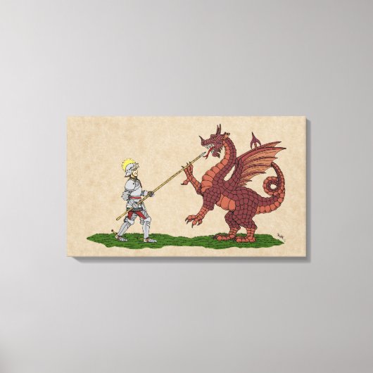 15e eeuw Saint George en de Draak Canvas Afdruk (Voorkant)