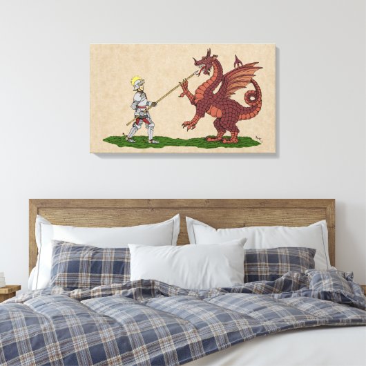 15e eeuw Saint George en de Draak Canvas Afdruk (Insitu (Slaapkamer))