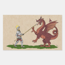 15e eeuw Saint George en de Draak Rechthoekige Sticker