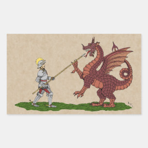 15e eeuw Saint George en de Draak Rechthoekige Sticker