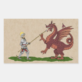 15e eeuw Saint George en de Draak Rechthoekige Sticker