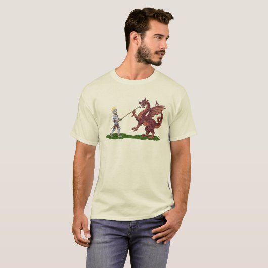 15e eeuw Saint George en de Draak T-shirt (Voorkant volledig)