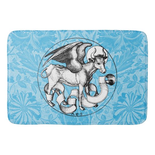 15e eeuw St Luke's Emblem Gevleugelde stier Badmat (Voorkant)