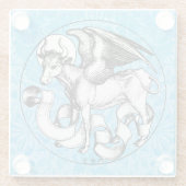 15e eeuw St Luke's Emblem Gevleugelde stier Glazen Onderzetter (Achterkant)