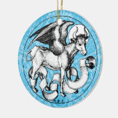 15e eeuw St Luke's Emblem Gevleugelde stier Keramisch Ornament (Links)