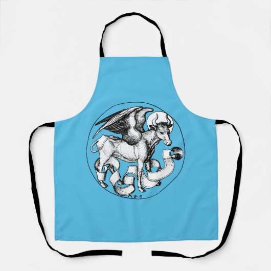 15e eeuw St Luke's Emblem Gevleugelde stier Schort (Voorkant)